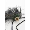 imageBABEYOND 1920s Flapper Peacock Feather Headband Roaring 20s Beaded Headpiece 1920s Great Gatsby Costume Hair AccessoriesBlue ampamp GreenBlack  Green