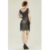 imageBABEYOND 1920s Gatsby Flapper Dress  Long Fringe Sequins ampamp Beaded Art Deco DesignBlack Gold