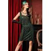 imageBABEYOND 1920s Gatsby Flapper Dress  Long Fringe Sequins ampamp Beaded Art Deco DesignDark Green
