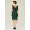 imageBABEYOND 1920s Gatsby Flapper Dress  Long Fringe Sequins ampamp Beaded Art Deco DesignDark Green