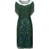 imageBABEYOND 1920s Gatsby Flapper Dress  Long Fringe Sequins ampamp Beaded Art Deco DesignDark Green