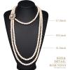 imageBABEYOND 1920s Gatsby Pearl Necklace Vintage Bridal Pearl Necklace Earrings Jewelry Set Multilayer Imitation Pearl Necklace with BroochStyle 1Rose Gold
