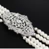 imageBABEYOND 1920s Gatsby Pearl Necklace Vintage Bridal Pearl Necklace Earrings Jewelry Set Multilayer Imitation Pearl Necklace with BroochStyle 2