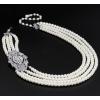 imageBABEYOND 1920s Gatsby Pearl Necklace Vintage Bridal Pearl Necklace Earrings Jewelry Set Multilayer Imitation Pearl Necklace with BroochStyle 2