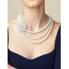 imageBABEYOND 1920s Gatsby Pearl Necklace Vintage Bridal Pearl Necklace Earrings Jewelry Set Multilayer Imitation Pearl Necklace with BroochStyle 3