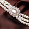 imageBABEYOND 1920s Gatsby Pearl Necklace Vintage Bridal Pearl Necklace Earrings Jewelry Set Multilayer Imitation Pearl Necklace with BroochStyle 3White
