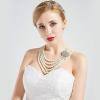 imageBABEYOND 1920s Gatsby Pearl Necklace Vintage Bridal Pearl Necklace Earrings Jewelry Set Multilayer Imitation Pearl Necklace with BroochStyle 5
