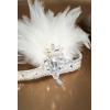 imageBABEYOND 1920s Headpiece Flapper Headband  Roaring 20s Crystal Showgirl Hair Band Gatsby Headband with FeatherWhite
