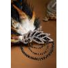 imageBABEYOND 1920s Headpiece Flapper Headband  Roaring 20s Sequined Showgirl Hair Band with FeatherBlack