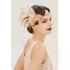imageBABEYOND 1920s Headpiece Flapper Headband  Roaring 20s Sequined Showgirl Hair Band with FeatherChampagne