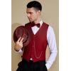 imageBABEYOND 1920s Mens Costume Gatsby Gangster Costume Accessories Set For Men Vintage Vest Bowtie Pocket Watch ArmbandsWine Red