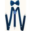 imageBABEYOND 1920s Mens Gatsby Gangster Accessories Set Panama Hat Suspender Bow TieBlue Set