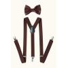 imageBABEYOND 1920s Mens Gatsby Gangster Accessories Set Panama Hat Suspender Bow TieBrown Set