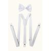 imageBABEYOND 1920s Mens Gatsby Gangster Accessories Set Panama Hat Suspender Bow TieWhite Set