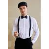 imageBABEYOND 1920s Mens Gatsby Gangster Costume Accessories Set 30s Manhattan Fedora Hat Bow Tie SuspendersSet2