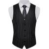 imageBABEYOND 1920s Mens Gatsby Gangster Vest Costume Accessories Set Fedora HatXblack Stripe