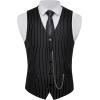 imageBABEYOND 1920s Mens Gatsby Gangster Vest Costume Accessories Set Fedora HatZblack Stripe