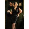 imageBABEYOND 1920s Plus Size Flapper Dress Long Fringed Gatsby Dress Plus Sequins Beaded Vintage DressBlack