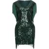 imageBABEYOND 1920s Plus Size Flapper Dress Long Fringed Gatsby Dress Plus Sequins Beaded Vintage DressDark Green
