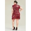 imageBABEYOND 1920s Plus Size Flapper Dress Long Fringed Gatsby Dress Plus Sequins Beaded Vintage DressWine Red