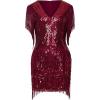 imageBABEYOND 1920s Plus Size Flapper Dress Long Fringed Gatsby Dress Plus Sequins Beaded Vintage DressWine Red