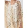 imageBABEYOND 1920s Sequin Beaded Shawl Wraps Fringed Evening Cape Scarf for WeddingBeige