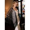 imageBABEYOND 1920s Sequin Beaded Shawl Wraps Fringed Evening Cape Scarf for WeddingBlack With Black Sequins