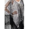 imageBABEYOND 1920s Sequin Beaded Shawl Wraps Fringed Evening Cape Scarf for WeddingBlack With Silver Sequins