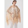 imageBABEYOND 1920s Sequin Beaded Shawl Wraps Fringed Evening Cape Scarf for WeddingChampagne