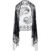imageBABEYOND 1920s Sequined Shawl Wraps for Women Fringed Evening Cape Wedding Bridal Shawl Scarf for Evening Dresses PartyBlack