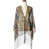 imageBABEYOND 1920s Sequined Shawl Wraps for Women Fringed Evening Cape Wedding Bridal Shawl Scarf for Evening Dresses PartyBlack Gold