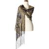 imageBABEYOND 1920s Sequined Shawl Wraps for Women Fringed Evening Cape Wedding Bridal Shawl Scarf for Evening Dresses PartyBlack Gold