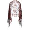 imageBABEYOND 1920s Sequined Shawl Wraps for Women Fringed Evening Cape Wedding Bridal Shawl Scarf for Evening Dresses PartyBlack Red
