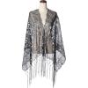 imageBABEYOND 1920s Sequined Shawl Wraps for Women Fringed Evening Cape Wedding Bridal Shawl Scarf for Evening Dresses PartyBlack Silver