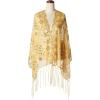 imageBABEYOND 1920s Sequined Shawl Wraps for Women Fringed Evening Cape Wedding Bridal Shawl Scarf for Evening Dresses PartyGold