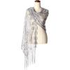 imageBABEYOND 1920s Sequined Shawl Wraps for Women Fringed Evening Cape Wedding Bridal Shawl Scarf for Evening Dresses PartyGray
