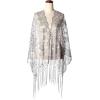imageBABEYOND 1920s Sequined Shawl Wraps for Women Fringed Evening Cape Wedding Bridal Shawl Scarf for Evening Dresses PartyGray