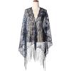 imageBABEYOND 1920s Sequined Shawl Wraps for Women Fringed Evening Cape Wedding Bridal Shawl Scarf for Evening Dresses PartyNavy Blue