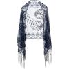 imageBABEYOND 1920s Sequined Shawl Wraps for Women Fringed Evening Cape Wedding Bridal Shawl Scarf for Evening Dresses PartyNavy Blue