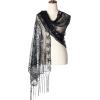 imageBABEYOND 1920s Sequined Shawl Wraps for Women Fringed Evening Cape Wedding Bridal Shawl Scarf for Evening Dresses PartyZblack