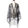 imageBABEYOND 1920s Sequined Shawl Wraps for Women Fringed Evening Cape Wedding Bridal Shawl Scarf for Evening Dresses PartyZblack