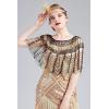 imageBABEYOND 1920s Shawl Wraps Gatsby Beaded Evening Cape Bridal Shawl Bolero Flapper Cover UpBlack Gold