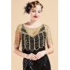 imageBABEYOND 1920s Shawl Wraps Gatsby Beaded Evening Cape Bridal Shawl Bolero Flapper Cover UpGold