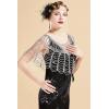 imageBABEYOND 1920s Shawl Wraps Gatsby Beaded Evening Cape Bridal Shawl Bolero Flapper Cover UpSilver
