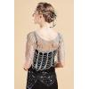 imageBABEYOND 1920s Shawl Wraps Gatsby Beaded Evening Cape Bridal Shawl Bolero Flapper Cover UpSilver