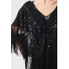 imageBABEYOND 1920s Shawl Wraps Gatsby Beaded Evening Cape Bridal Shawl for Evening Dresses Wedding PartyBlack
