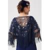 imageBABEYOND 1920s Shawl Wraps Gatsby Beaded Evening Cape Bridal Shawl for Evening Dresses Wedding PartyDark Blue
