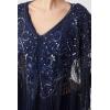imageBABEYOND 1920s Shawl Wraps Gatsby Beaded Evening Cape Bridal Shawl for Evening Dresses Wedding PartyDark Blue