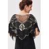 imageBABEYOND 1920s Shawl Wraps Gatsby Beaded Evening Cape Bridal Shawl for Evening Dresses Wedding PartyGold Black
