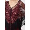 imageBABEYOND 1920s Shawl Wraps Gatsby Beaded Evening Cape Bridal Shawl for Evening Dresses Wedding PartyWine Red